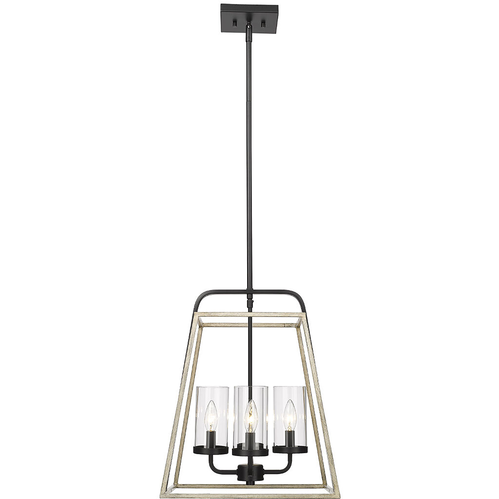 Bonnie 4 Light 15.88 inch Matte Black/Grey Wood Pendant Ceiling Light